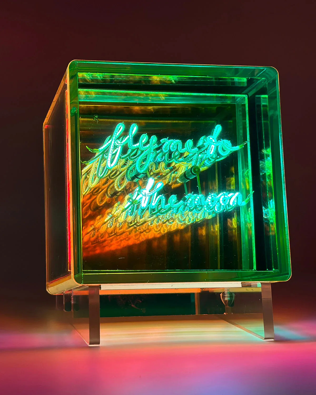 Acrylic Neon Infinity Cube Decor