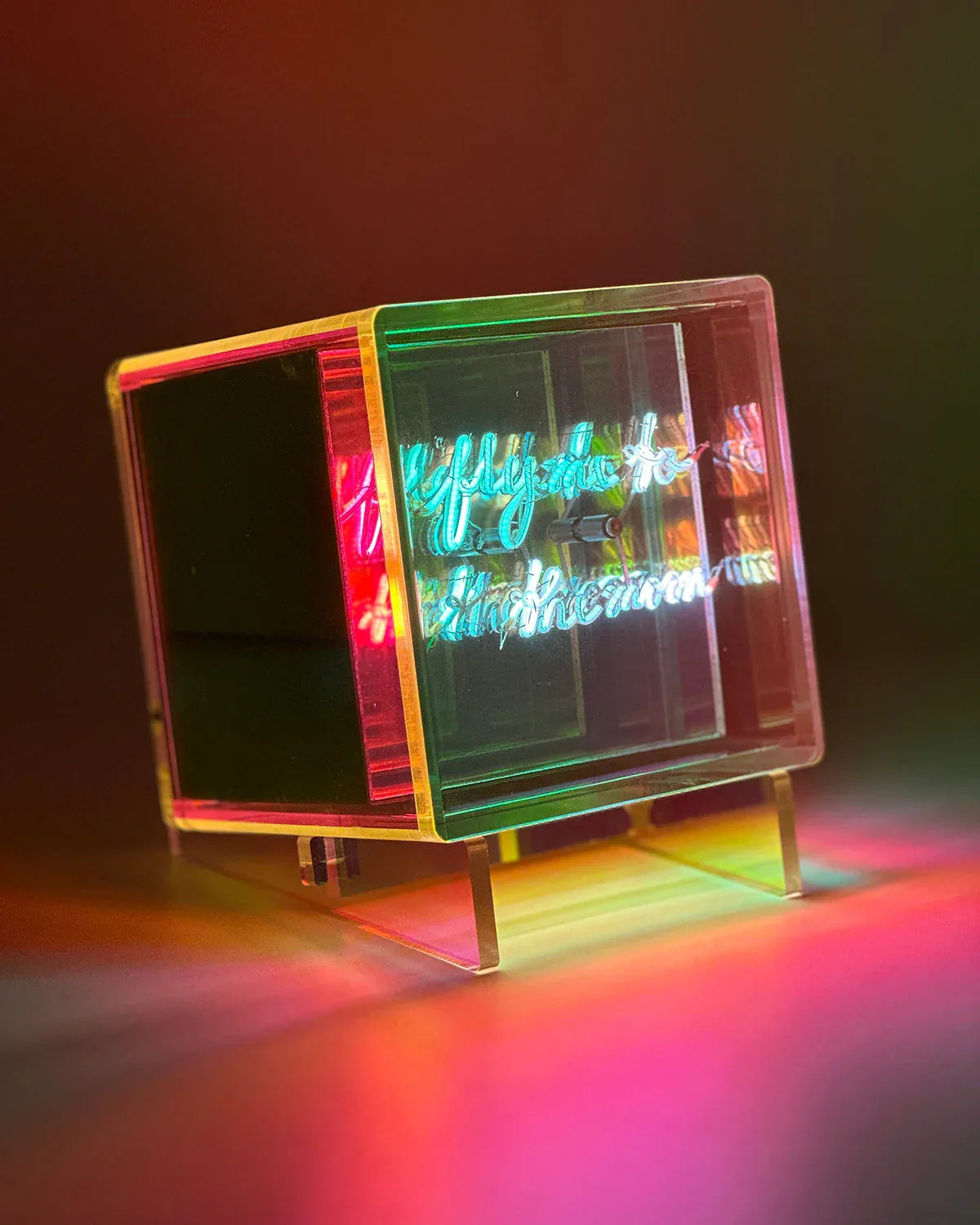 Acrylic Neon Infinity Cube Decor