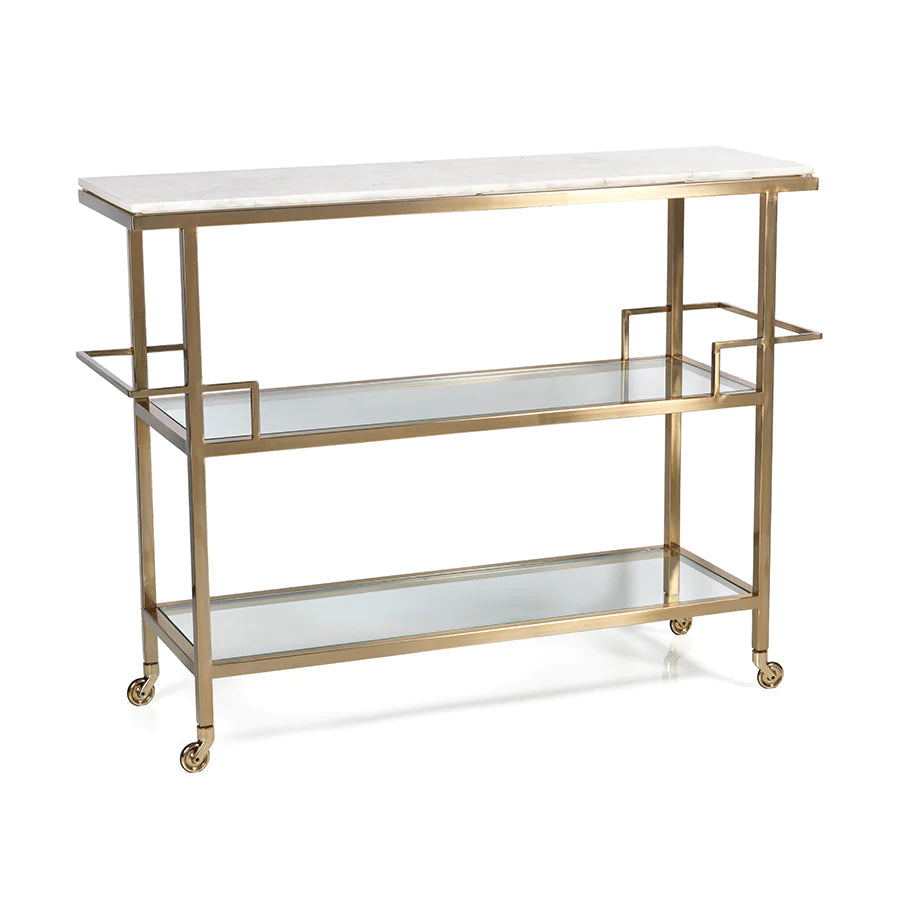 Bella Bar Cart with Marble Top