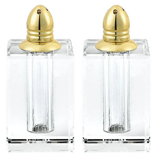 Gold Hand Made Crystal Salt & Pepper Shakers Salt & Pepper Shaker