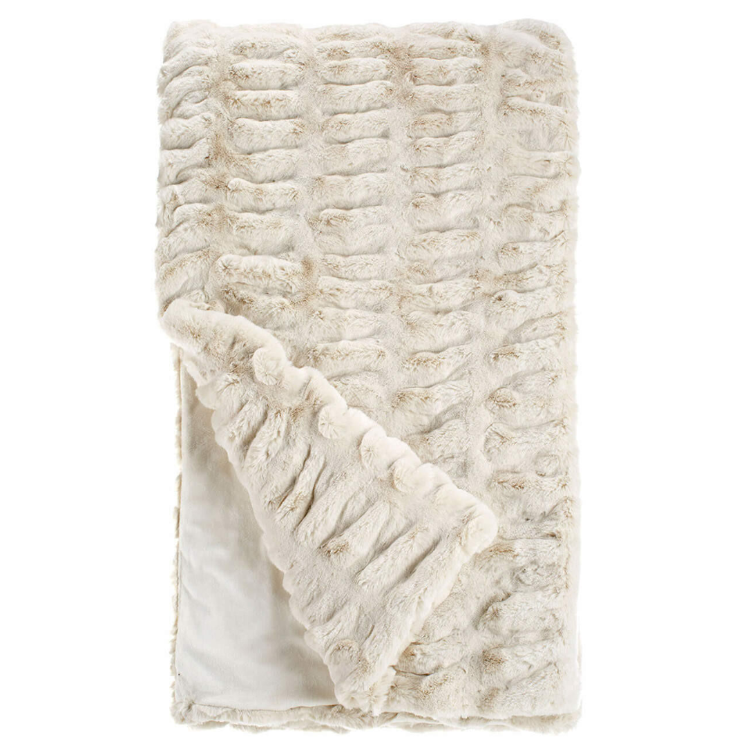 Ivory Mink Faux Fur Throw 60x72
