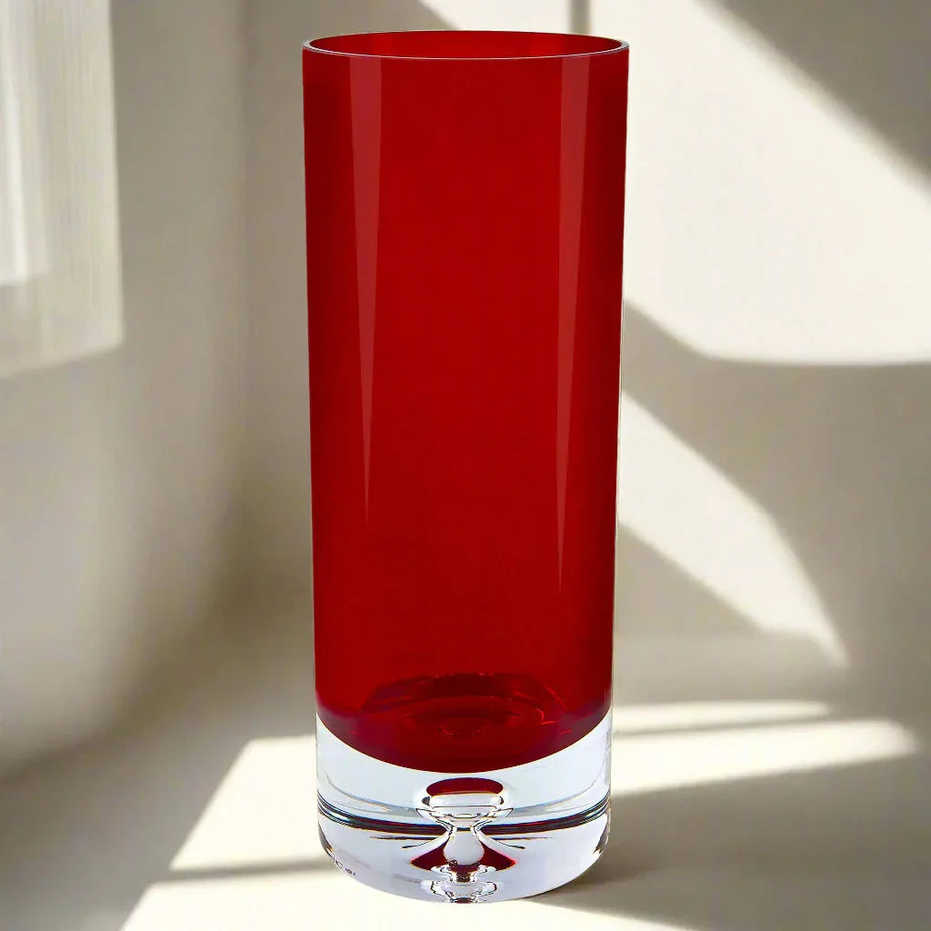 Galaxy Cylinder Vase Red Decor