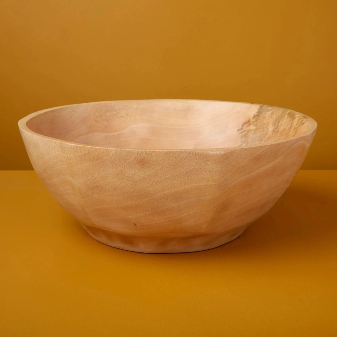 Kiln Mango Wood Curved Large Bowl.