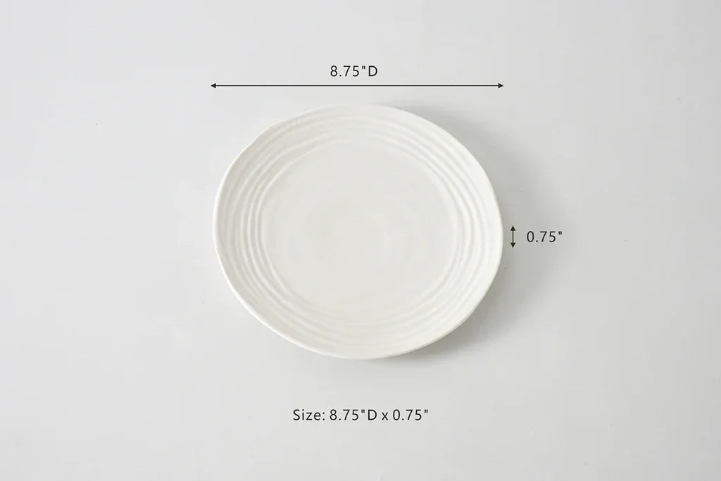 Le Blanc Round Plates S/4 Dinnerware