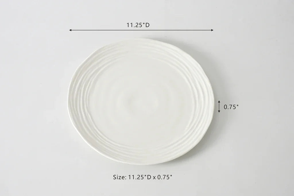 Le Blanc Round Plates S/4 Dinnerware