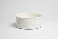 White ceramic bowl on a light gray background