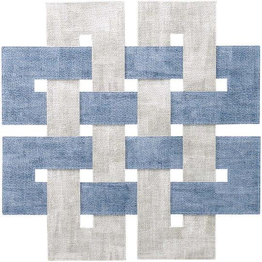 Celtic Placemats Set of 4 Ice Blue & Granite Placemats, Napkins, & Napkin Rings
