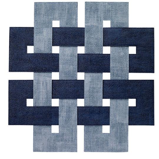 Celtic Placemats Set of 4 Navy & Ice Blue Placemats, Napkins, & Napkin Rings