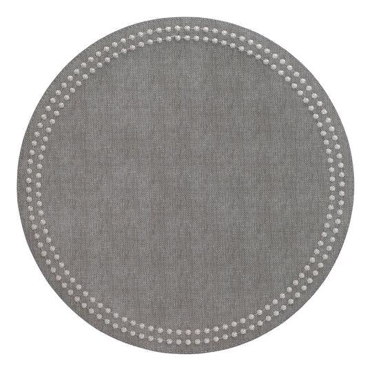Pearls Mat Set Of 4 Gray Silver Placemats, Napkins, & Napkin Rings