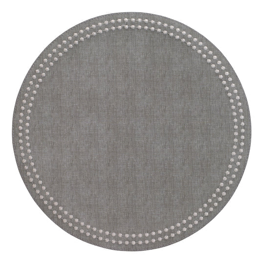 Pearls Gray Silver Placemats Set of 4