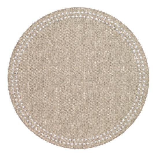 Pearls Mat Set Of 4 Beige White Placemats, Napkins, & Napkin Rings