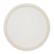 Pearls Mat Set Of 4 Antique White Gold Placemats, Napkins, & Napkin Rings