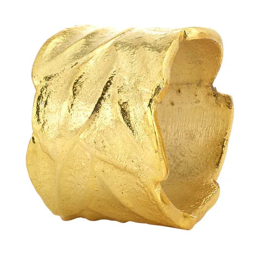 Laurel Leaf Gold Napkin Rings Set of 4 Placemats, Napkins, & Napkin Rings
