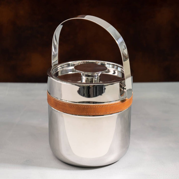 Leather Trim Ice Bucket