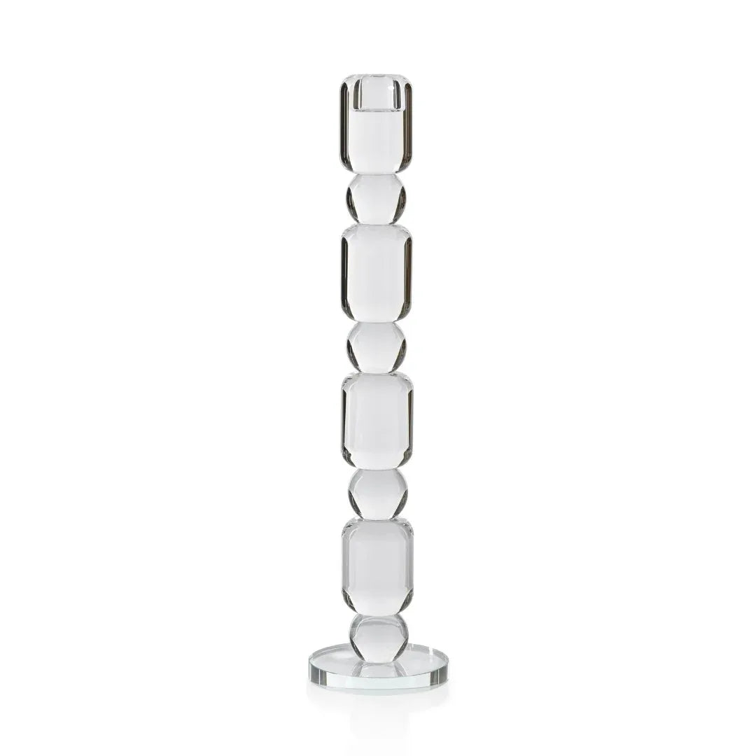 Louisa Crystal Glass Taper Holder Tall Votives, Hurricanes & Candleholders