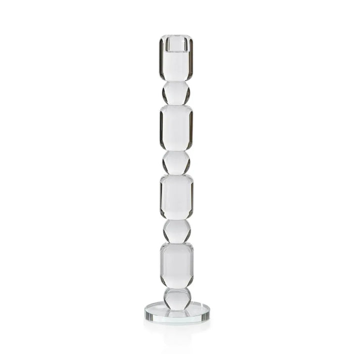 Louisa Crystal Glass Taper Holder Tall Votives, Hurricanes & Candleholders