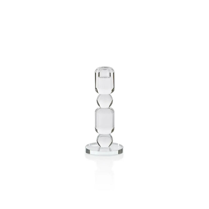 Louisa Crystal Glass Taper Holder Short Votives, Hurricanes & Candleholders