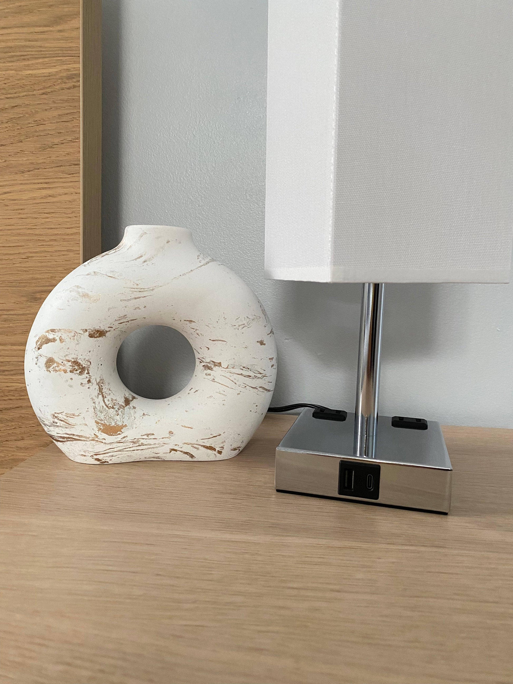 Marble Halo Vase Matt Black Decorative Vases