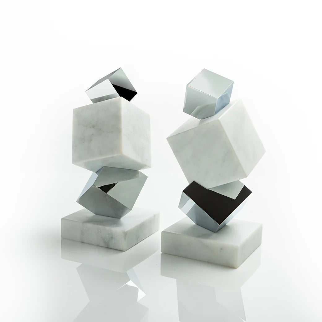 Marble & Silver Torre Objet D'Art