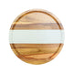 Marble Stripe & Acacia Wood Round Board  in white.