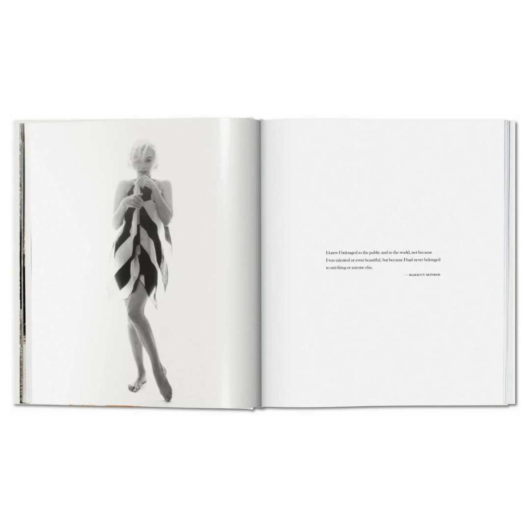 Marilyn Monroe by Norman Mailer and Bert Stern photography book woman and text in an open book