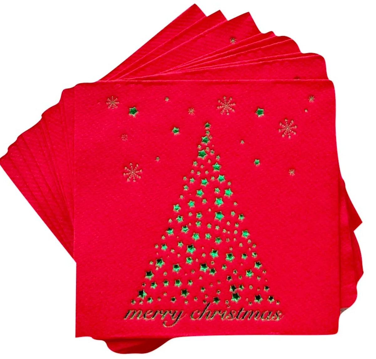 Cloth-Like Cocktail Napkins Merry Xmas Cocktail Napkins