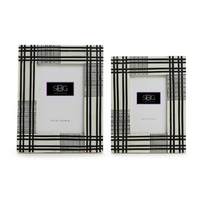 Modern Black & White Plaid Photo Frame