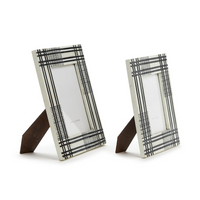 Modern Black & White Plaid Photo Frame