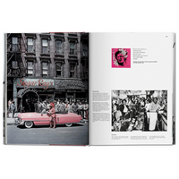 New York Portrait of a City Books pink car and text in an open book