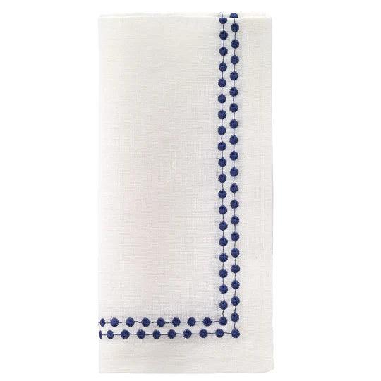 Pearls Navy 21" Napkins Set of 4