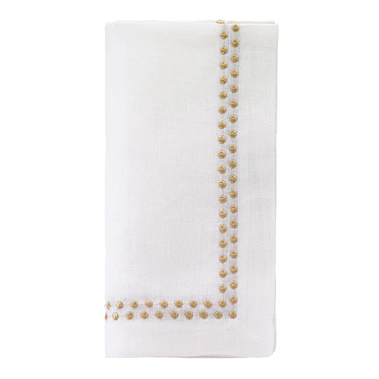 Pearls Gold 21" Napkins Set of 4