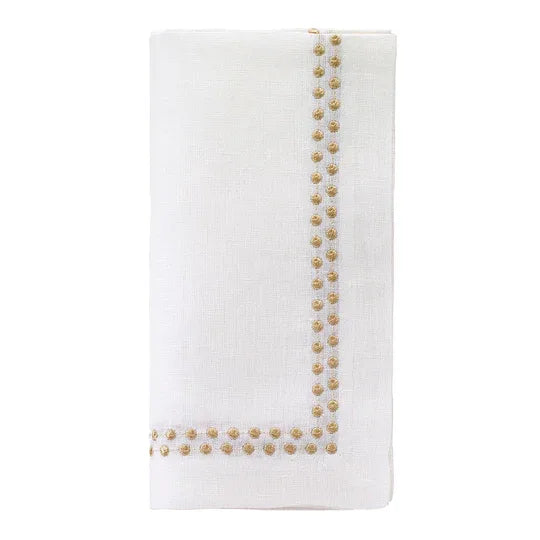 Pearls Napkins Set of 4 Gold Placemats, Napkins, & Napkin Rings