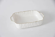 Rectangular Baking Dish Gold Trim Baking Dish
