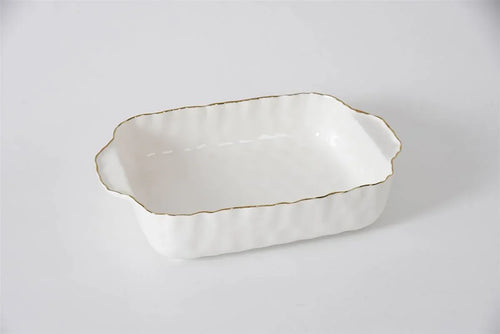 Rectangular Baking Dish Gold Trim Baking Dish