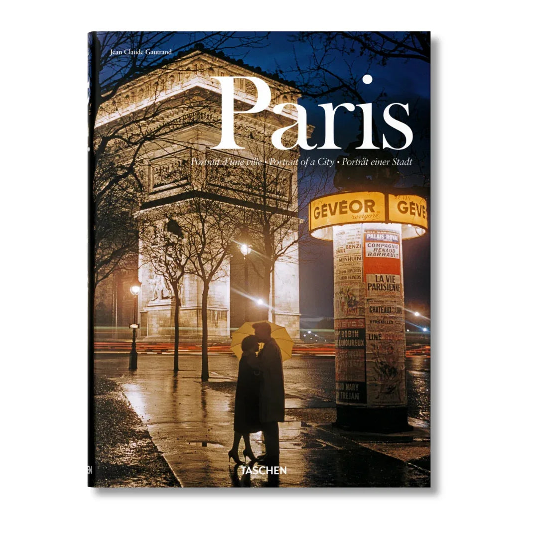 Book cover featuring a romantic scene in Paris with the Eiffel Tower and a couple under an umbrella French History Photography, Paris Architecture