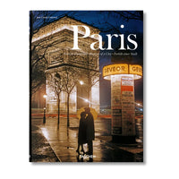 Book cover featuring a romantic scene in Paris with the Eiffel Tower and a couple under an umbrella French History Photography, Paris Architecture