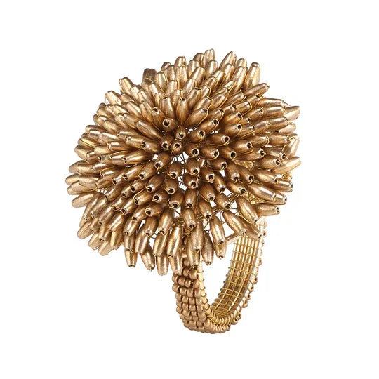 Pompom Gold Napkin Rings Set of 4 Placemats, Napkins, & Napkin Rings