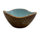Mini Fabulous Bowl handmade from mango wood with blue enamel interior