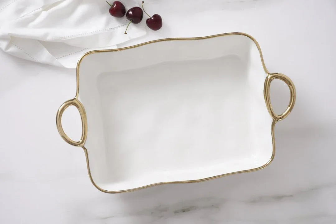 Rectangular Baking Dish With Handles Serving Dish
