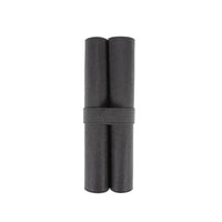 Rowan Travel Chess Roll Black wrapped in a textured material with a strap on a white background