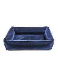 Navy Bay Velvet Dog Bed