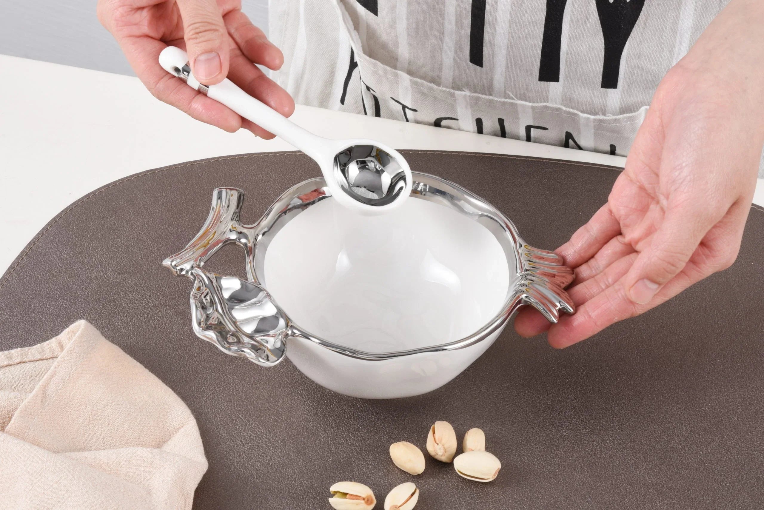 Silver Pomegranate Set Apples & Honey