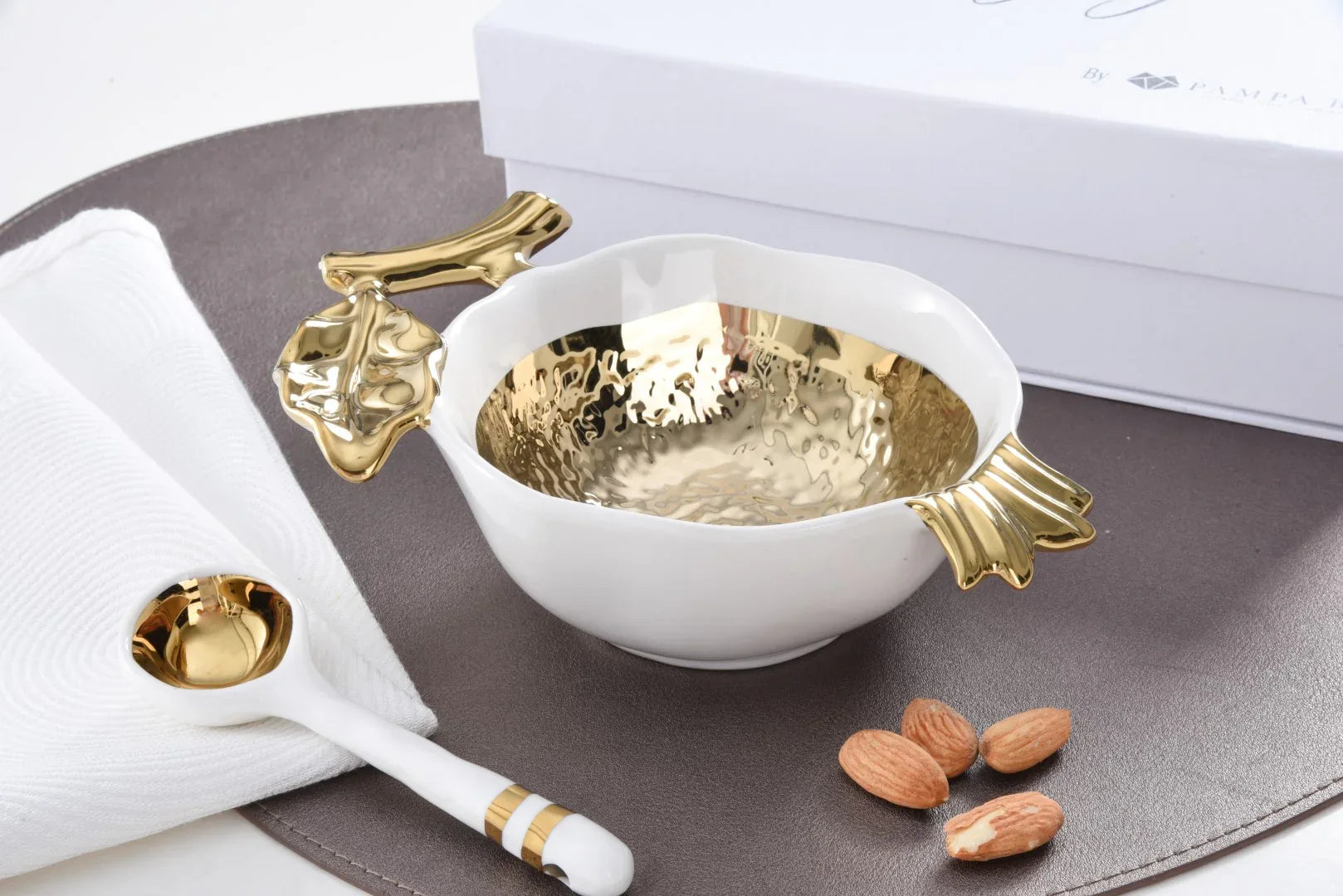 Gold Pomegranate Set Apples & Honey