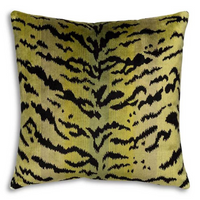 Scalamandre Tigre Green & Black Throw Pillow 22" x 22"