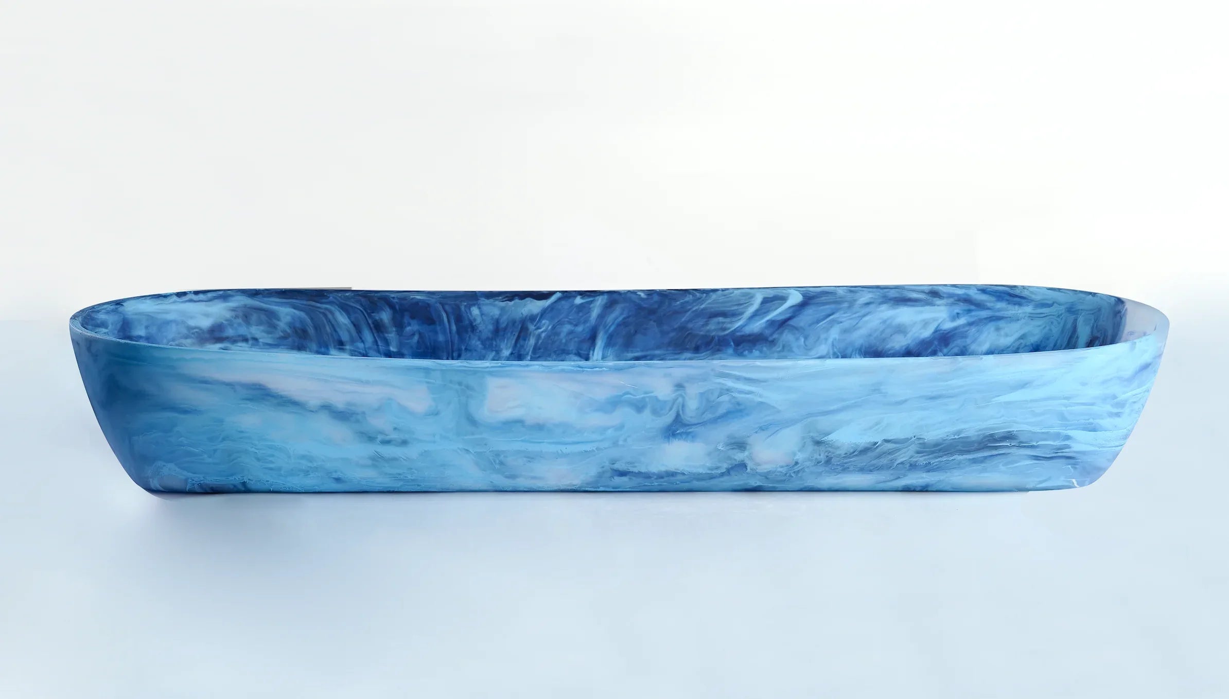 Large Pop Boat Bowl Denim Swirl Decor/Serveware