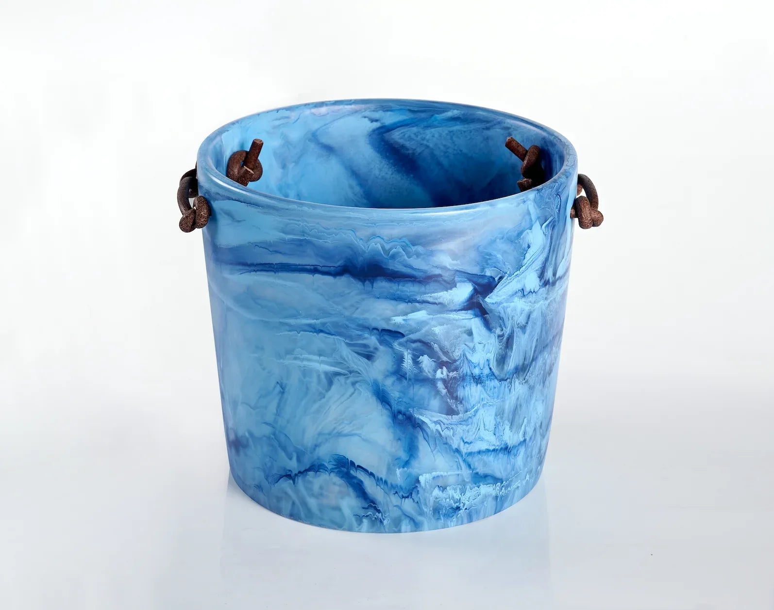 Resin Ice Bucket Denim Swirl Ice Bucket