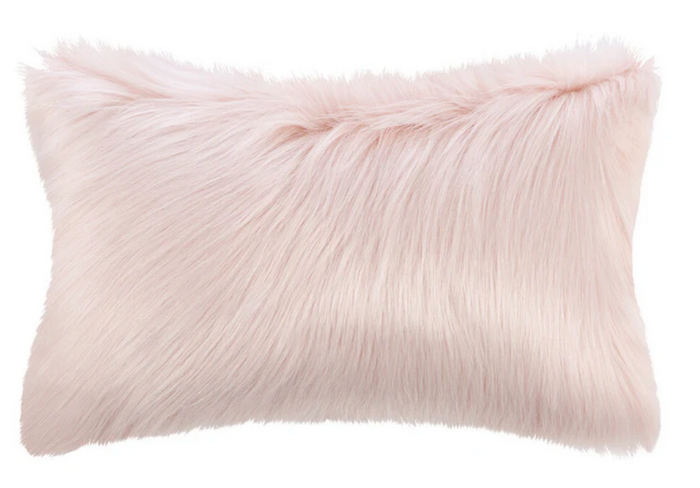 Faux Fur Pillow 12X20 - Himalaya Blush