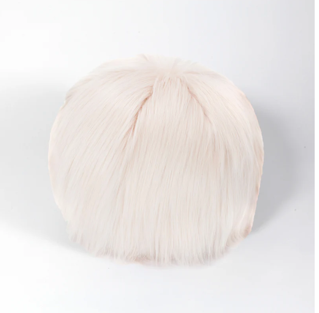 Faux Fur Snowball Pillow - Himalaya Blush