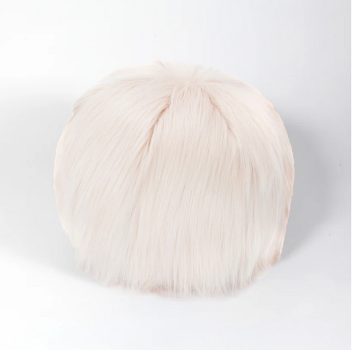 Faux Fur Snowball Pillow - Himalaya Blush