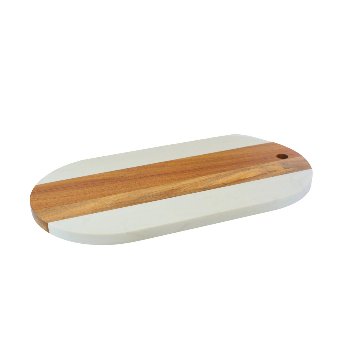 Marble & Acacia Wood Oval Serving Board